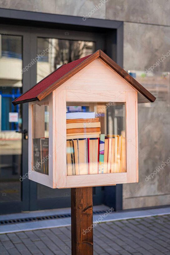 Angolo lettura con piccola libreria a parete e poltrona